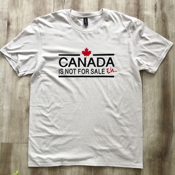Canada Is Not For Sale‎ T Shirt, Canada Shirt With Maple Leaf, Gray, Mens L, NEW - Picture 4 of 8